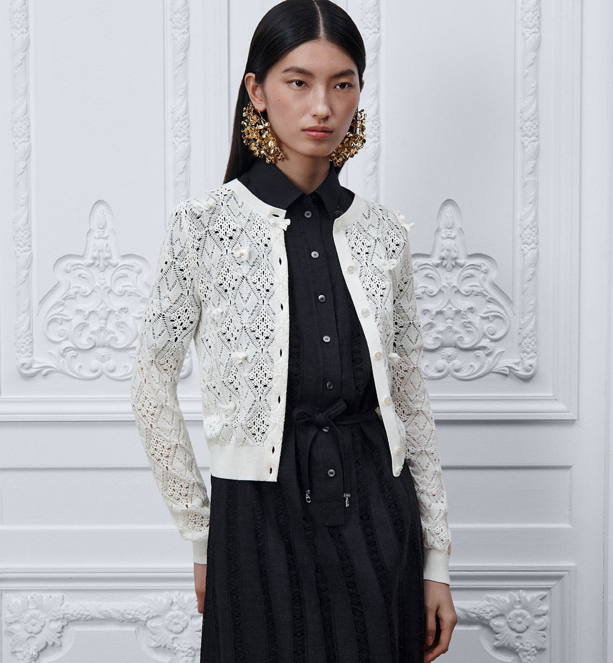 Dior Dioriviera Embroidered Cardigan Blue Openwork Cotton Knit