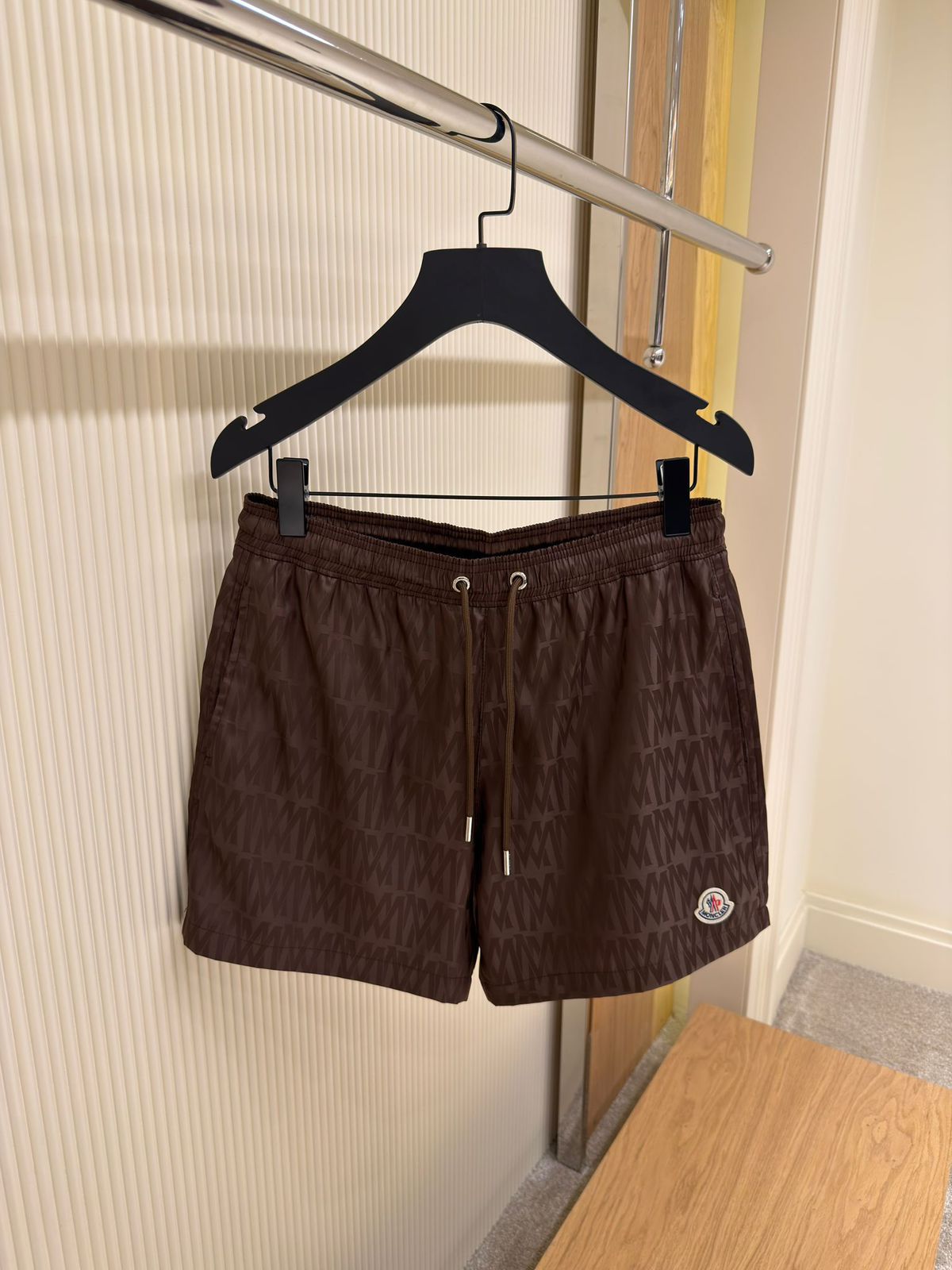 Moncler Brown All-over Monogram Swim Shorts