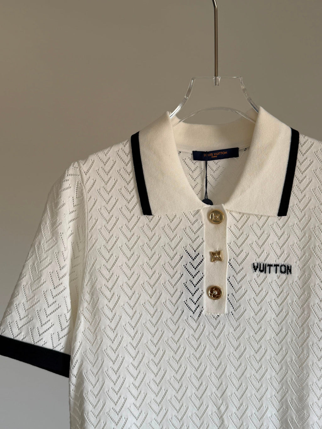 Louis Vuitton Pointelle Polo Top
