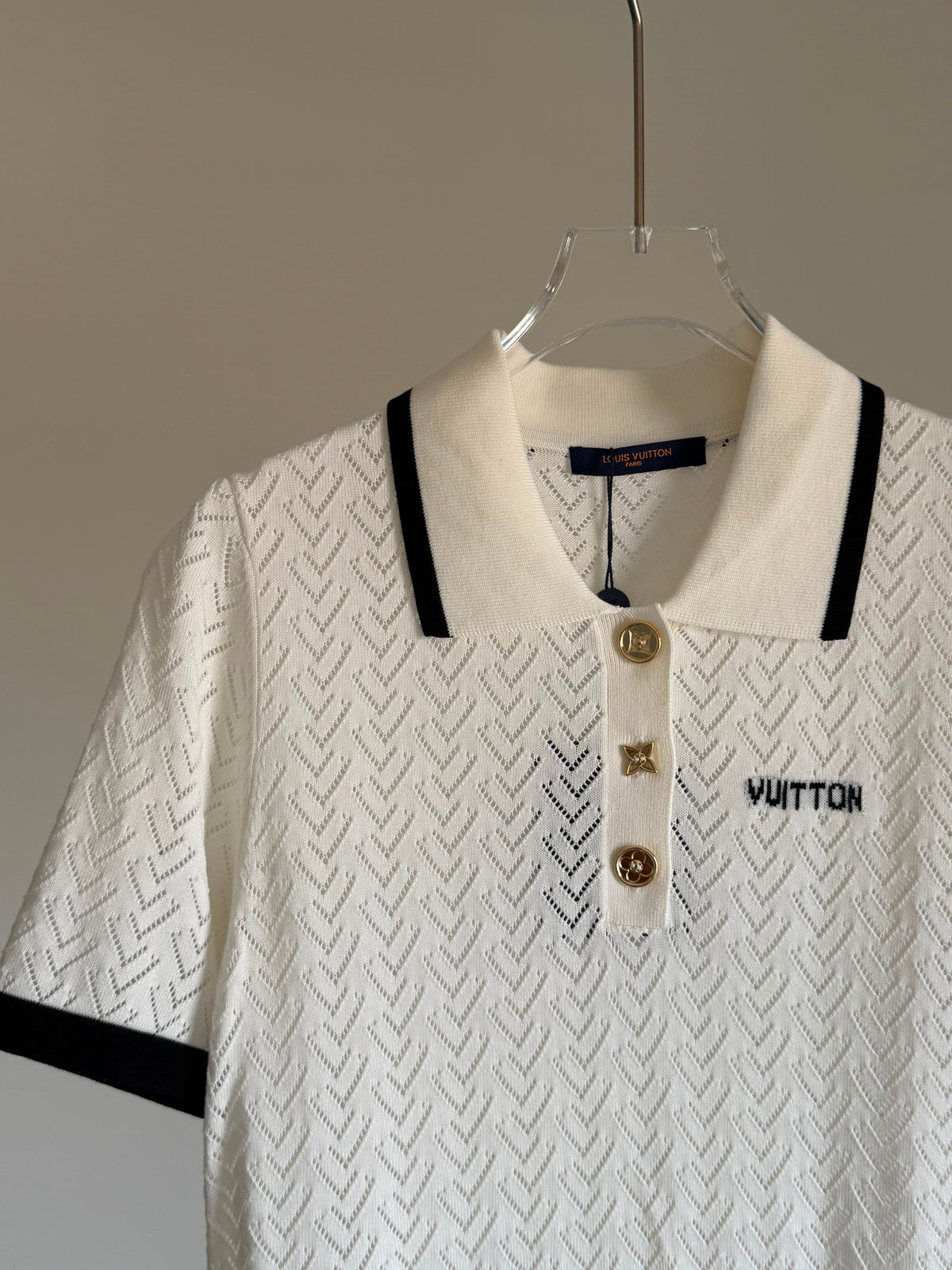 Louis Vuitton Pointelle Polo Top
