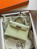 Hermes Mini Kelly 19cm Hand Made