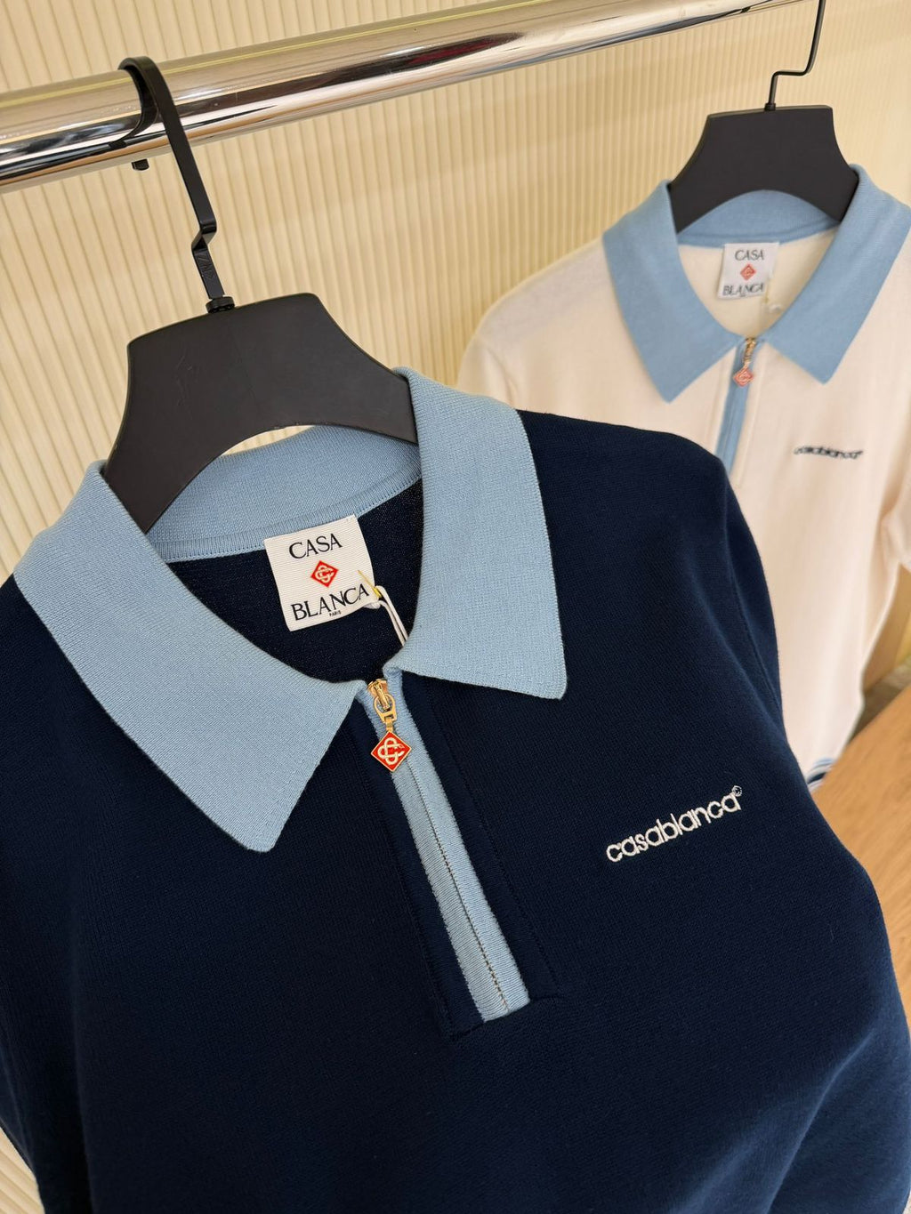 Casablanca zip-front Polo Shirt