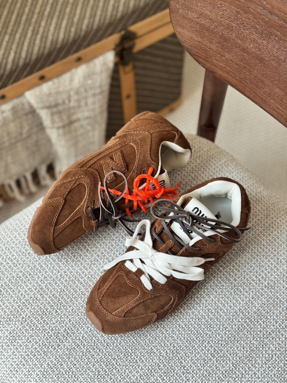 Miu Miu x New Balance 530 SL suede sneakers