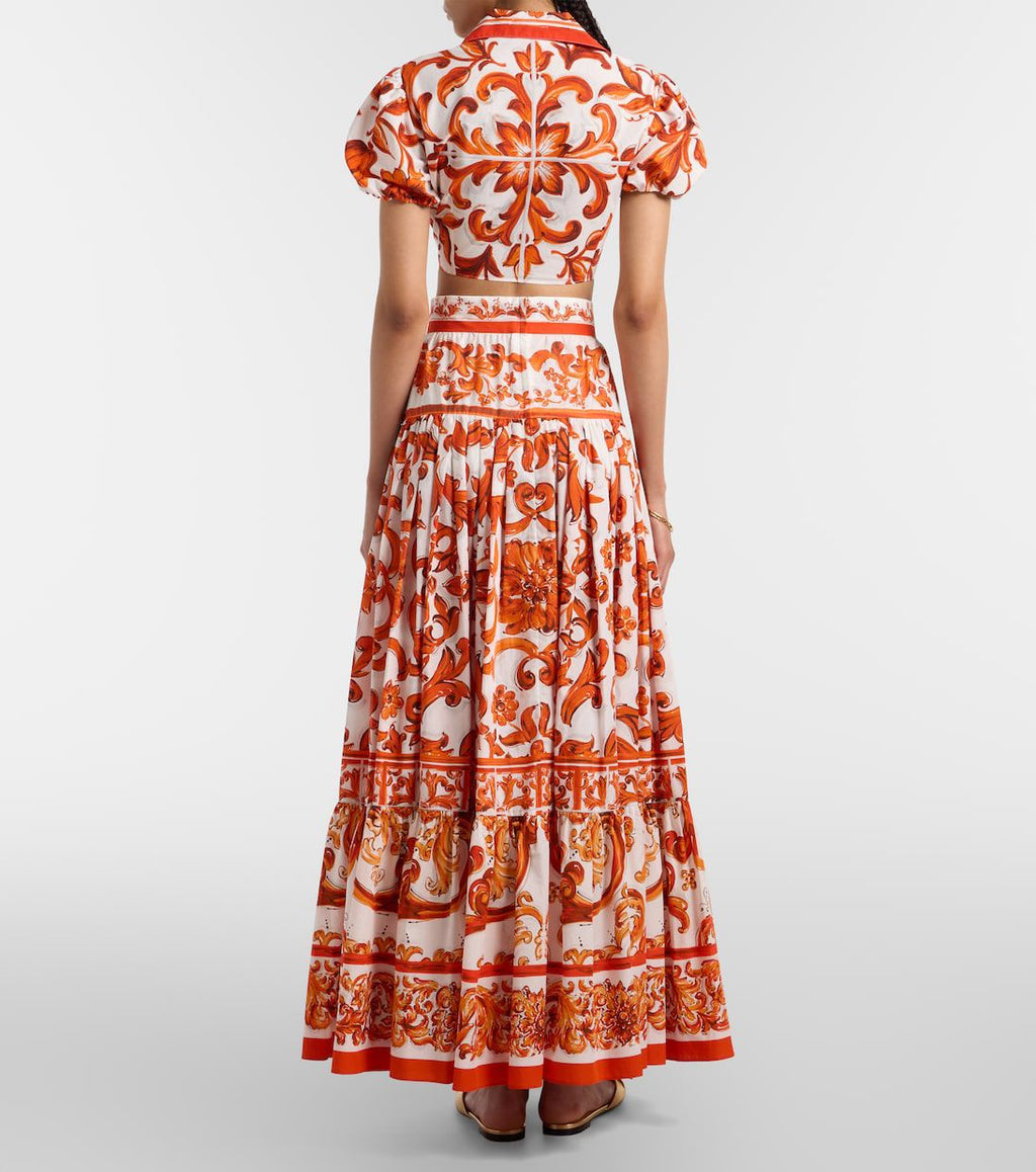 Dolce & Gabbana Orange Majolica-print Maxi