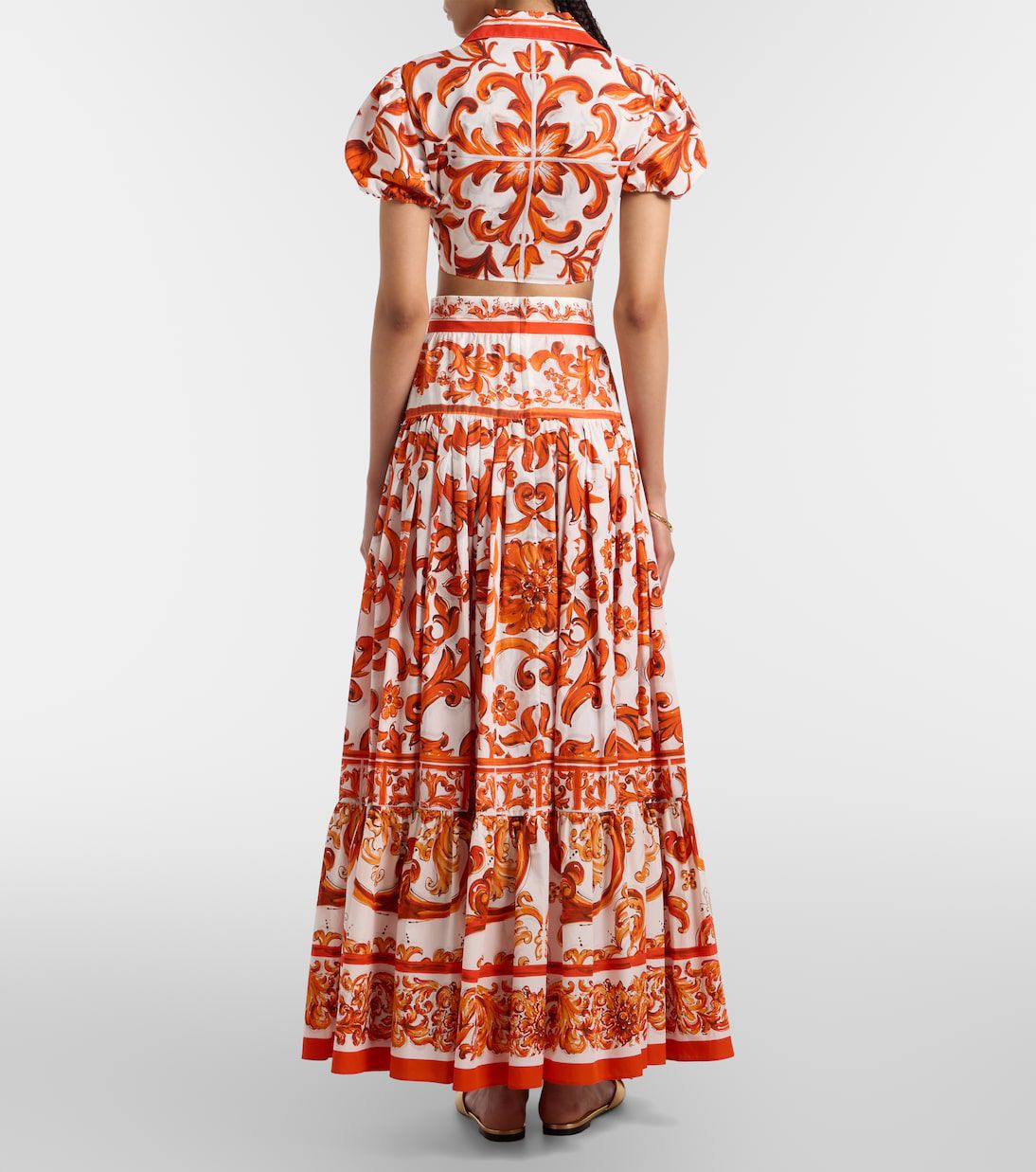 Dolce & Gabbana Orange Majolica-print Maxi
