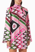 Pucci Pink Printed Mini Dress in Silk Satin