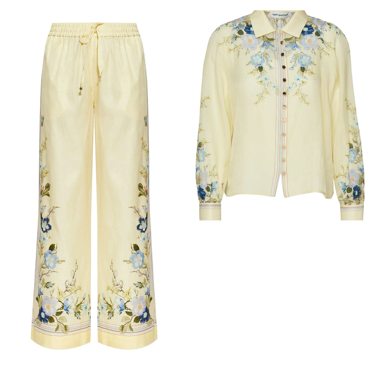 Self-Portrait floral-print set | Yellow