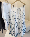 Dioriviera Short-Sleeved Blouse White Cotton Poplin with Blue Dior Bows