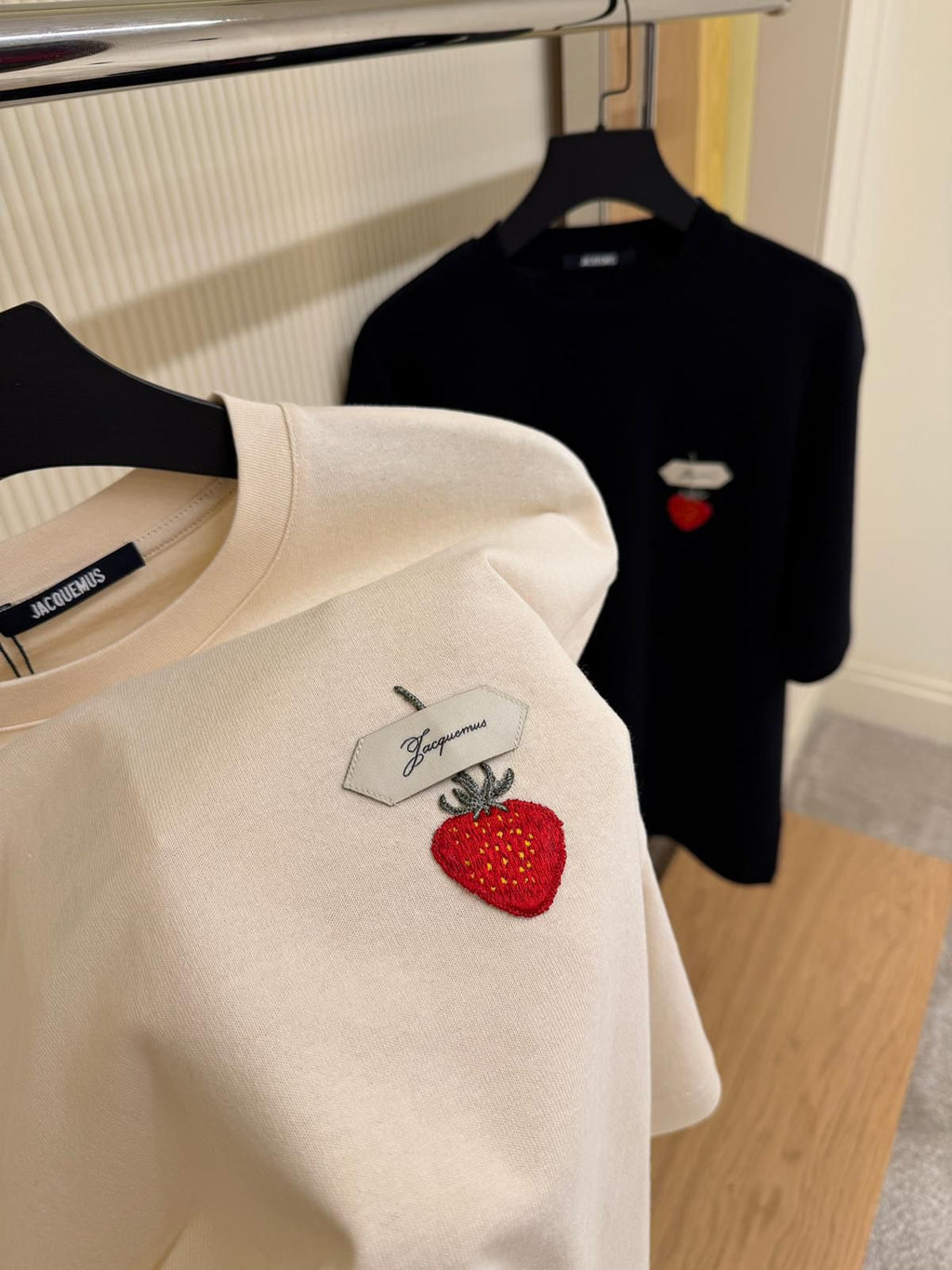 Jacquemus logo-tape strawberry-patch T-shirt.