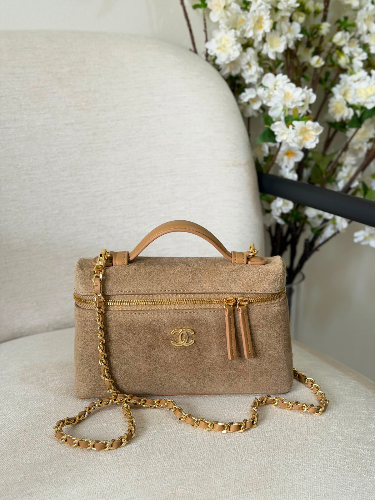 Chanel Caviar Quilted Trendy Handle Slim Vanity