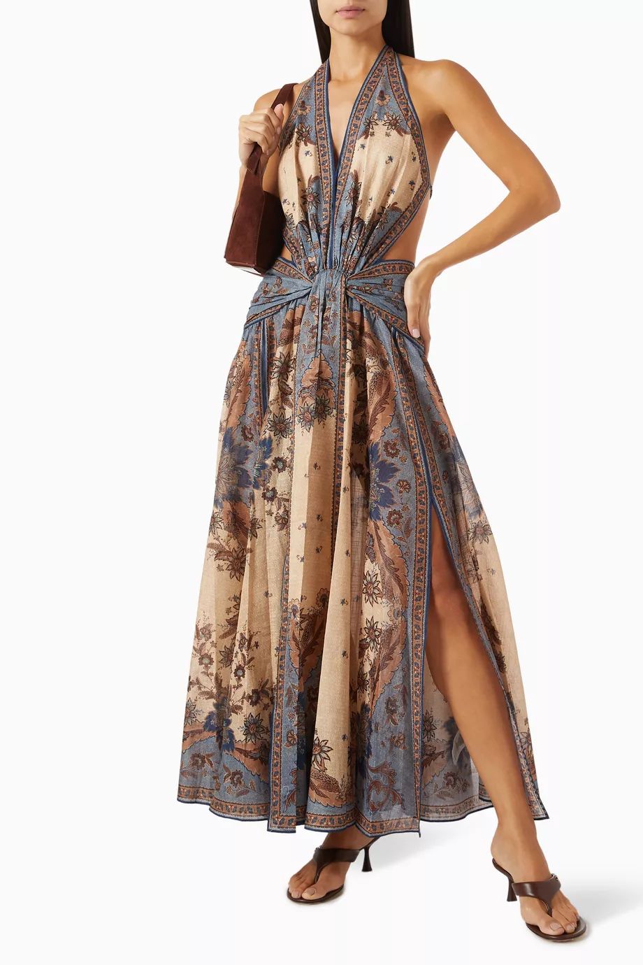 Zimmermann Blue Ascension Plunge Dress