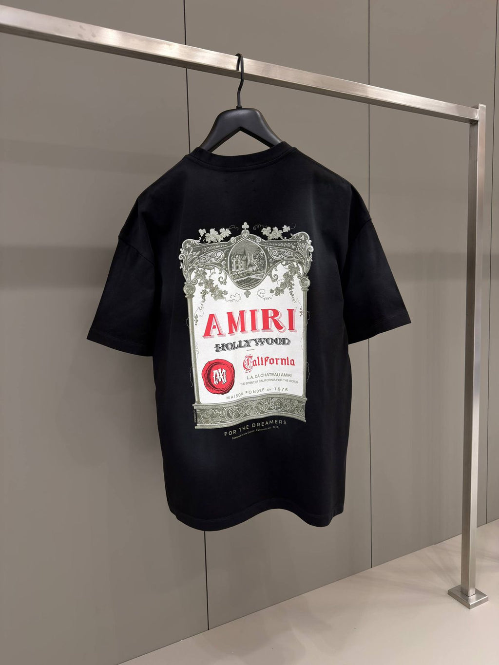 AMIRI Black Cotton Chateau Stamp T-Shirt