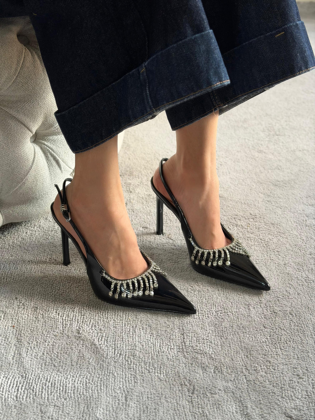 Gucci Crystal chain pumps