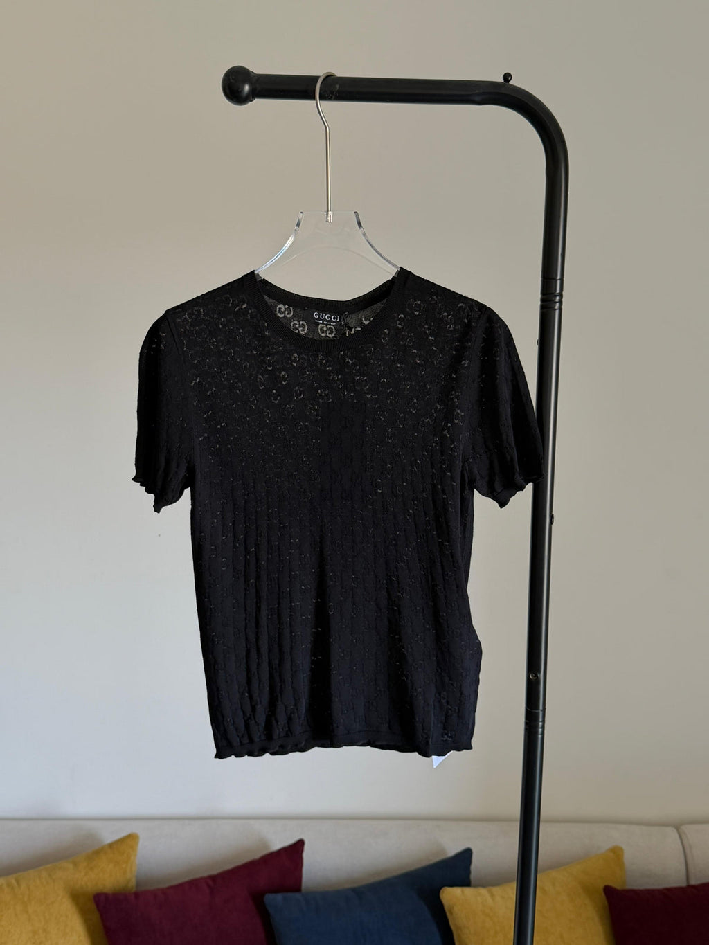 Gucci White Crewneck Top in Cotton