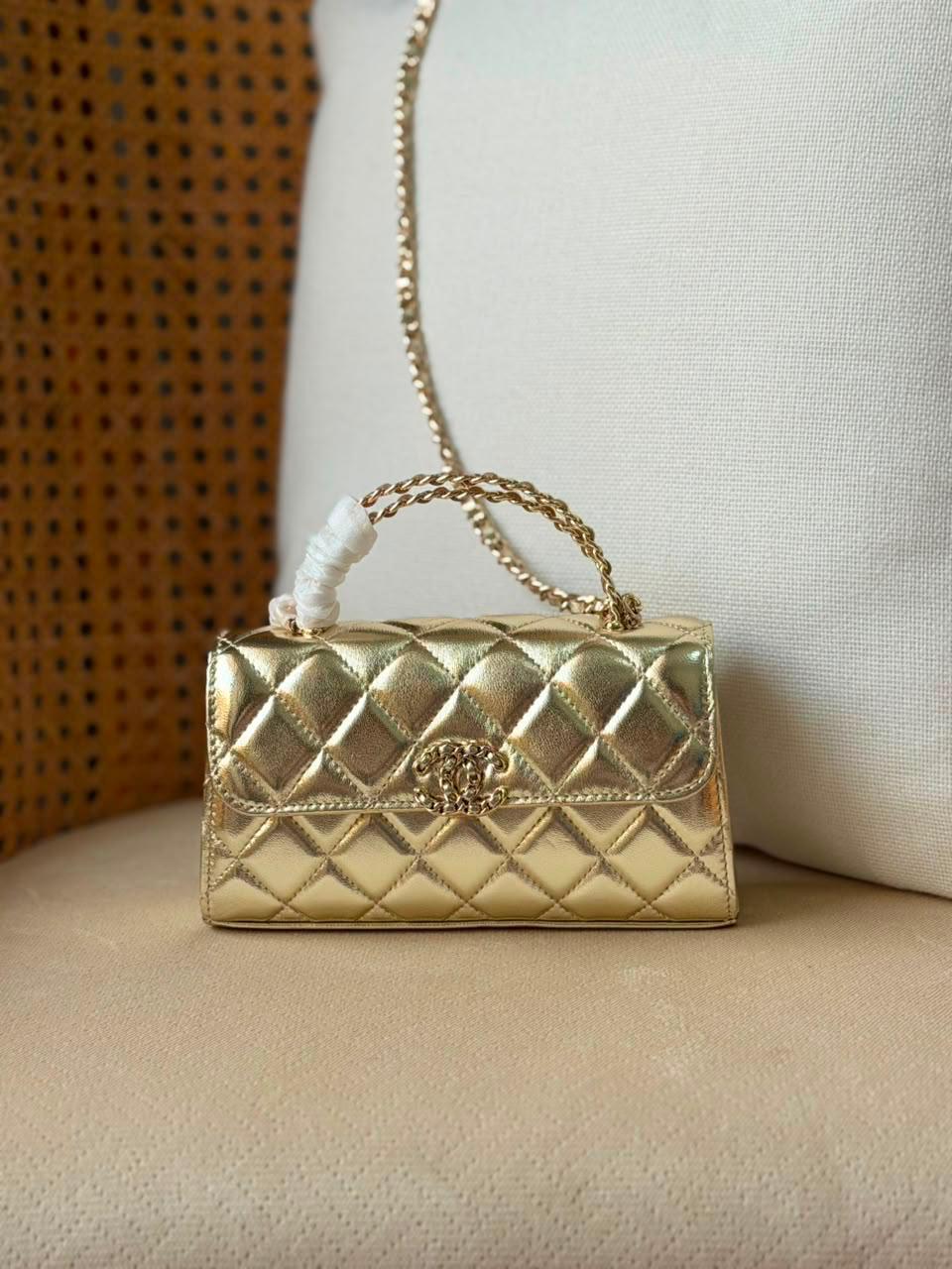 Chanel 25S Calfskin Kelly Clutch with Chain