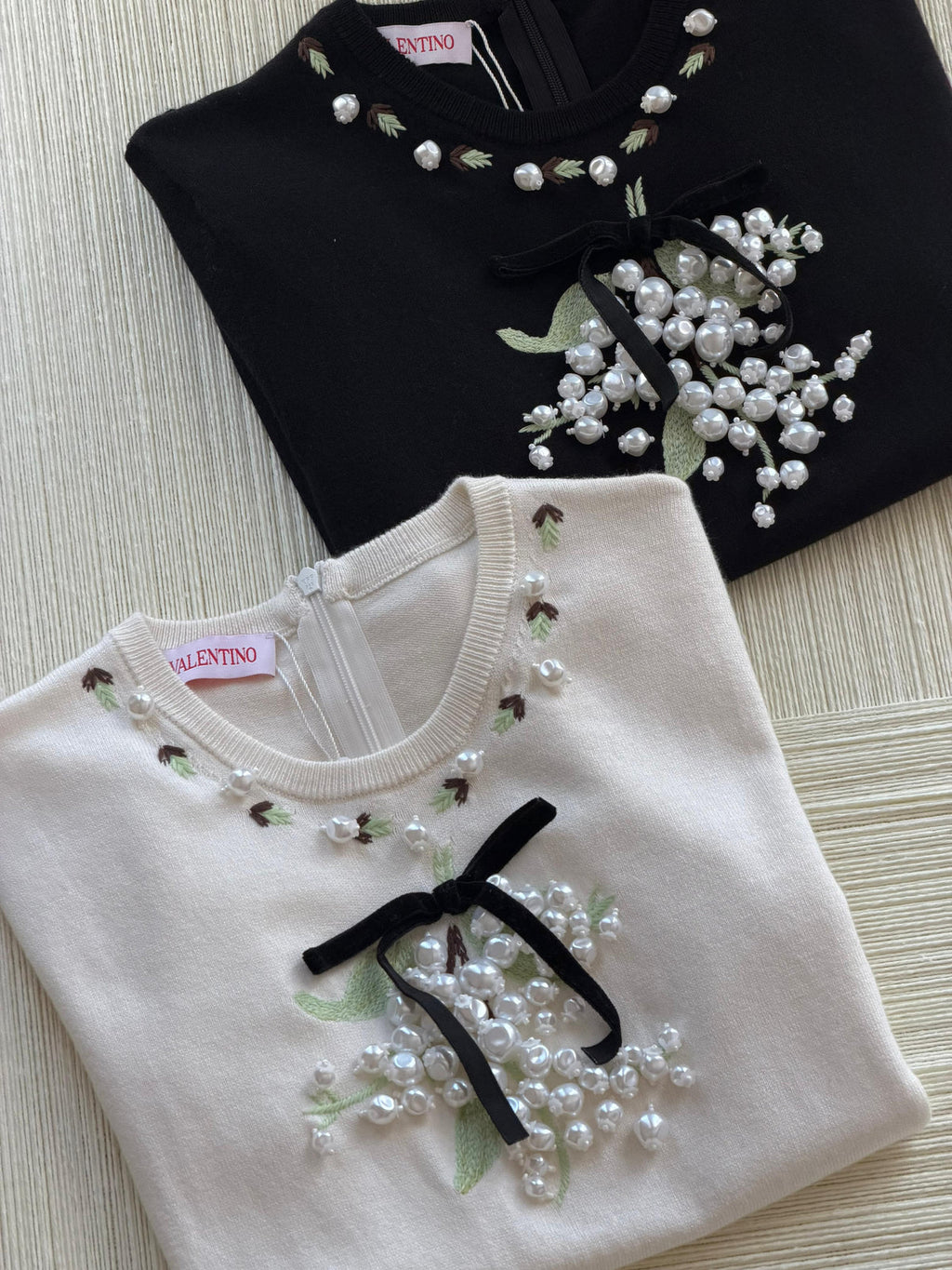 Valentino Garavani Embroidery pearl-embellished Top