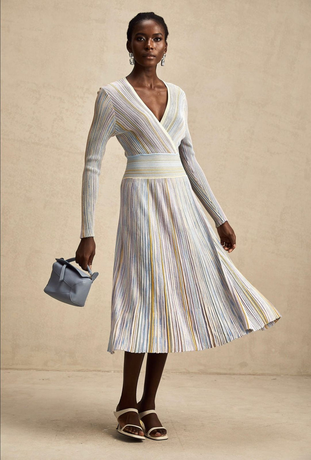Missoni long sleeve striped midi dress