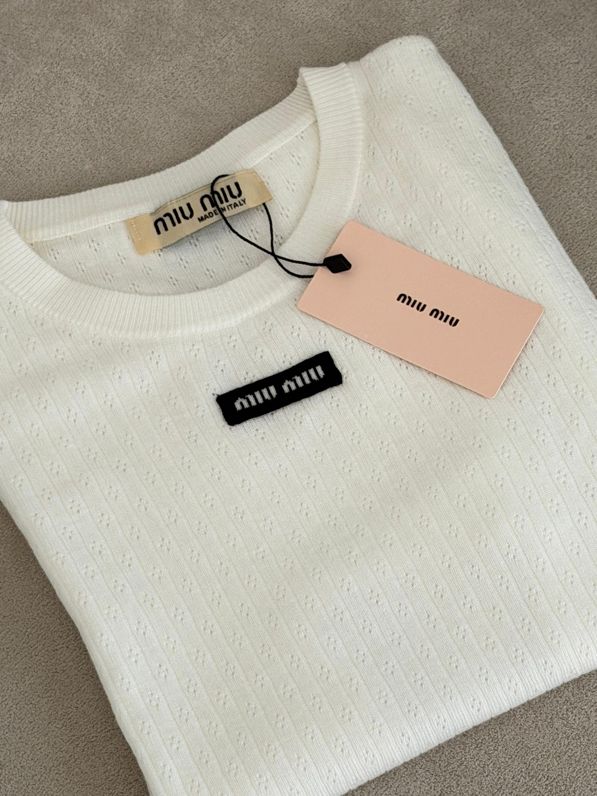 Miu Miu White Cotton T-shirt