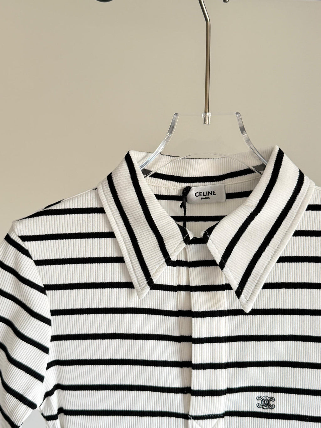 Celine polo shirt IN striped silk jersey
