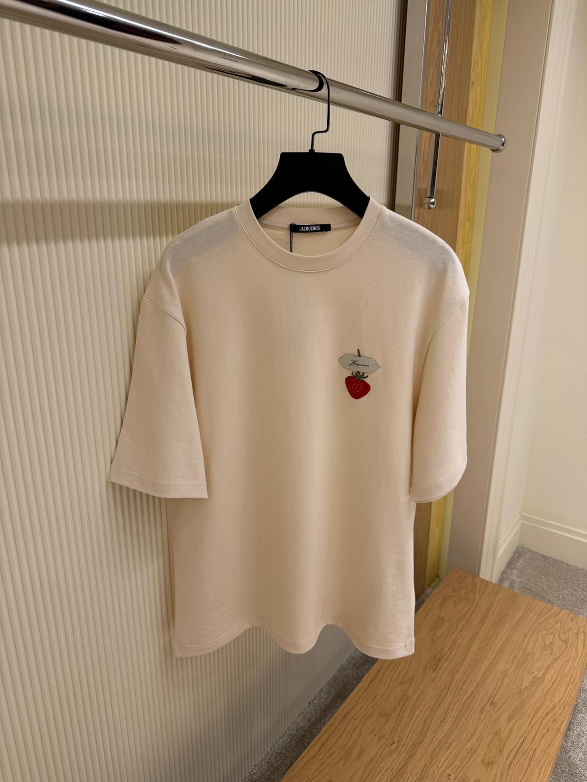Jacquemus logo-tape strawberry-patch T-shirt.