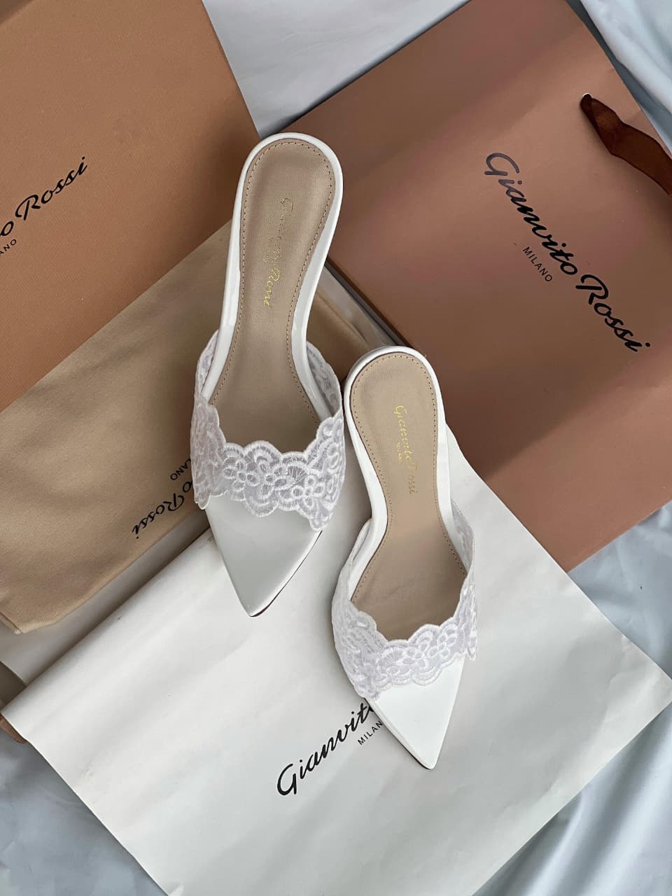 Gianvito Rossi Yvonne 85 Lace Mules