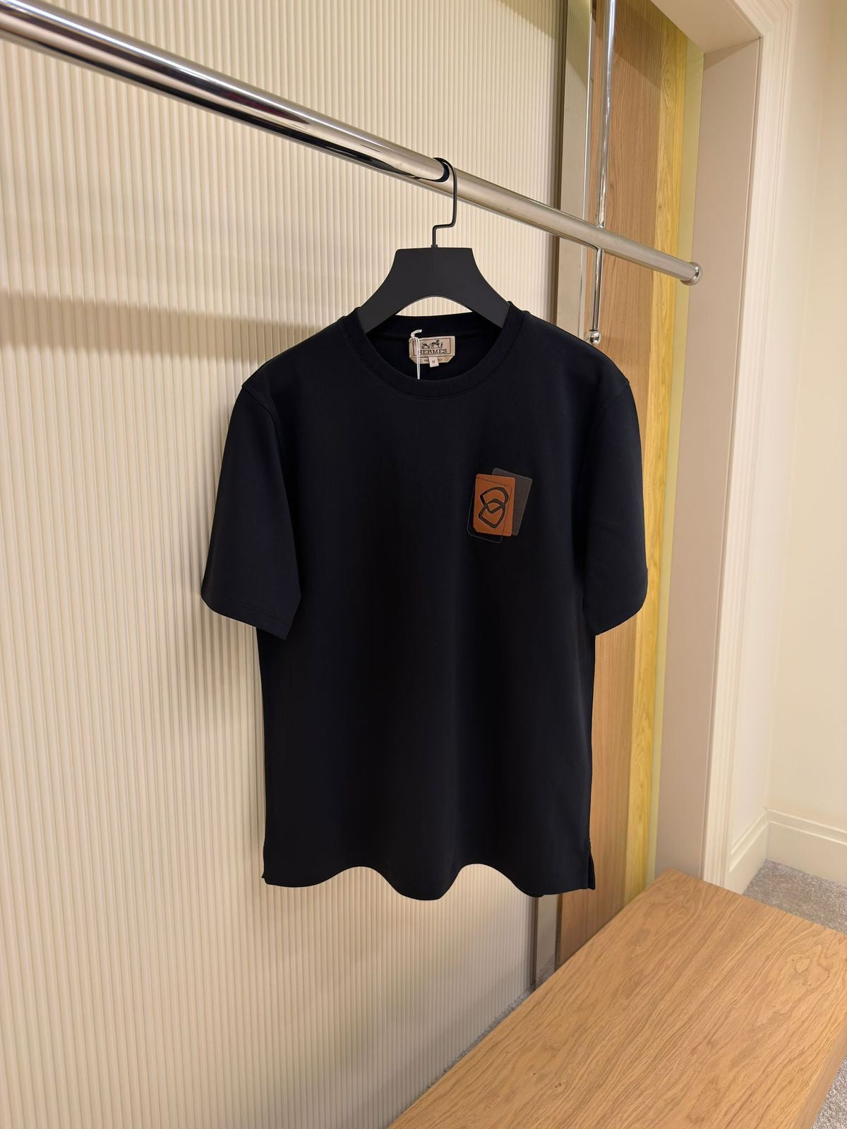 Hermes T-shirt with leather detail