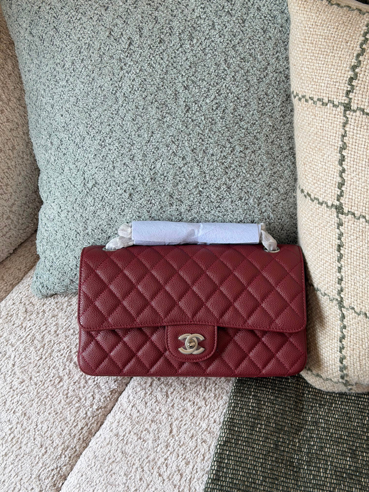Chanel Medium Classic Double Flap Bag Silver Hardware