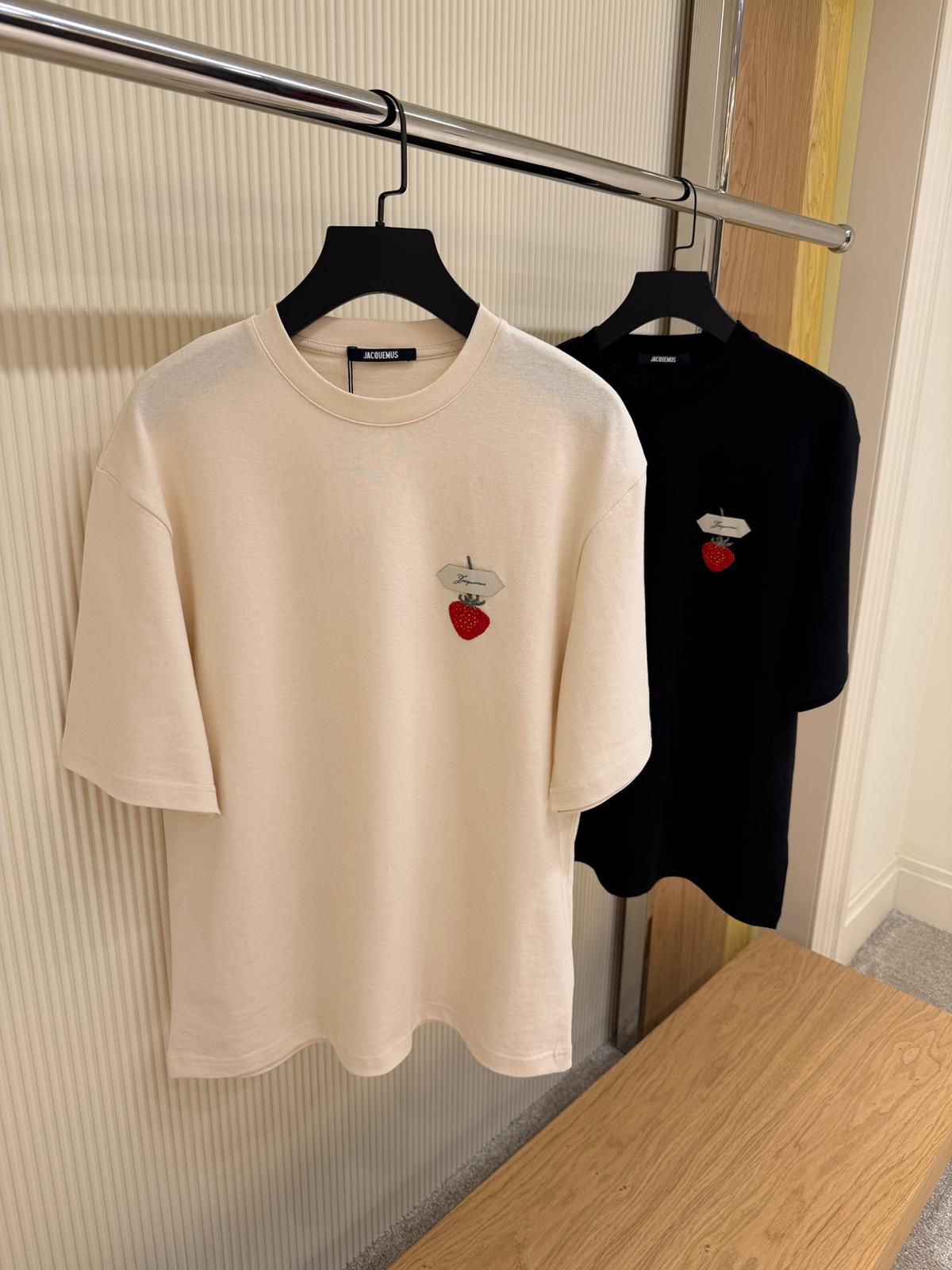 Jacquemus logo-tape strawberry-patch T-shirt.