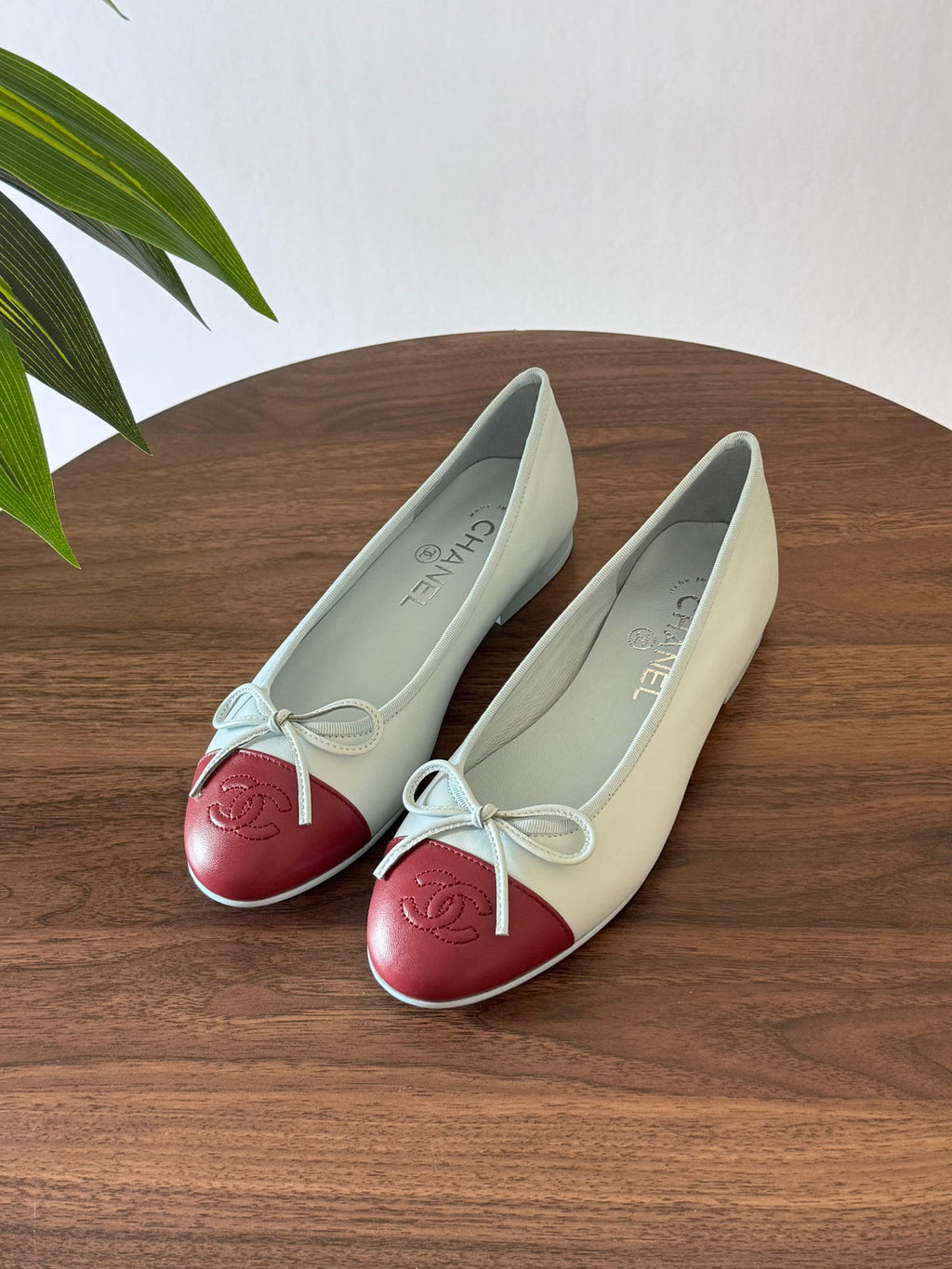 Chanel Bicolor CC Cap Toe Flat Ballerina