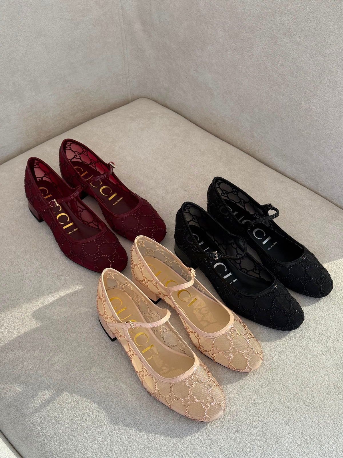 Gucci GG crystal ballet flats