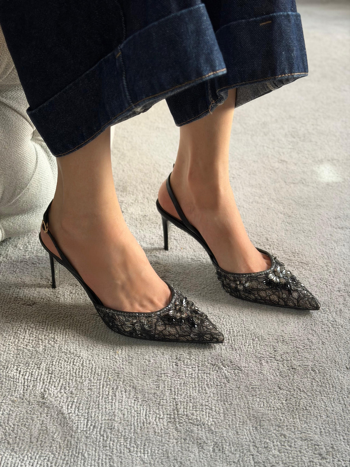 René Caovilla Cinderella Slingback Sandals
