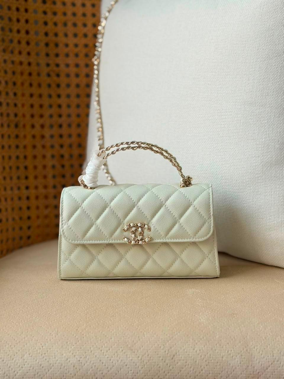 Chanel 25S Calfskin Kelly Clutch with Chain