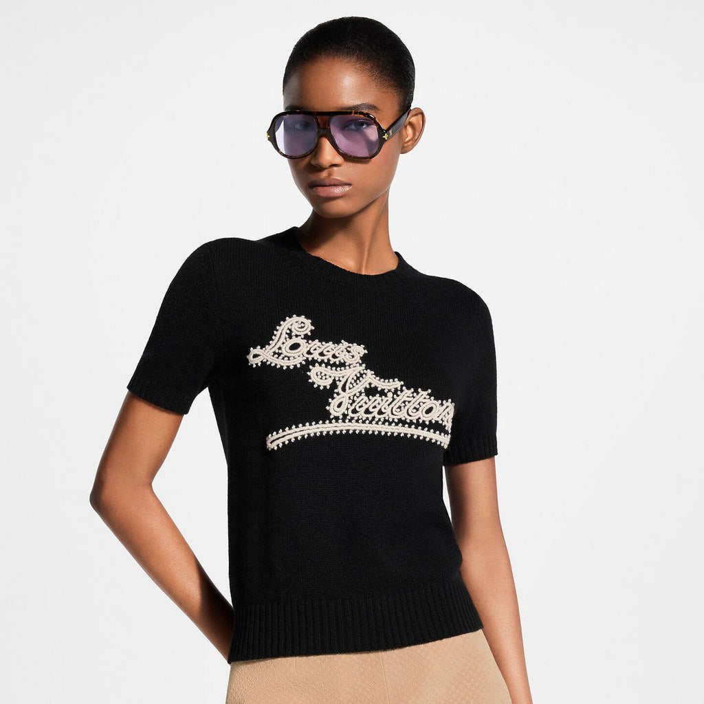 LV Embroidered Signature Knit Top