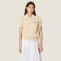 Ivory Cotton Polo Shirt | Miu Miu