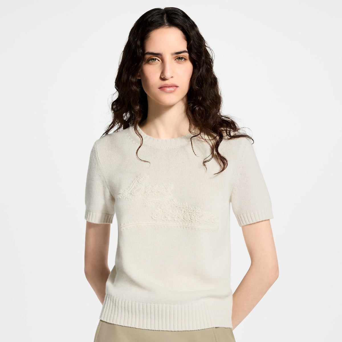 LV Embroidered Signature Knit Top