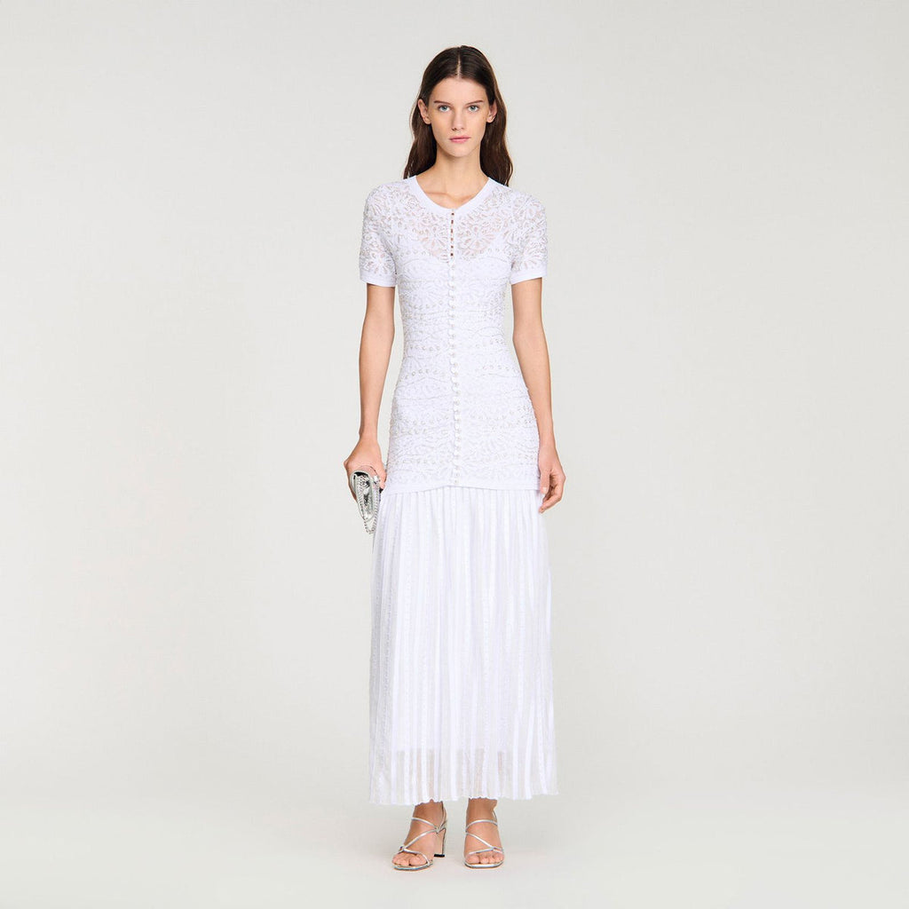 SANDRO bead-embellished Knit Maxi Dress