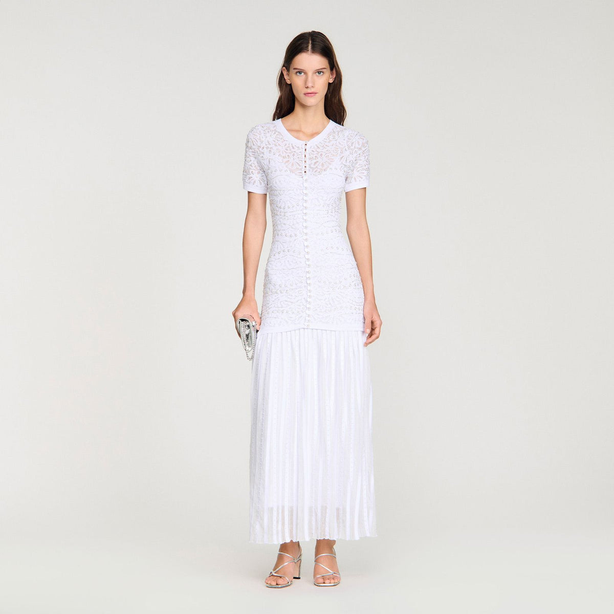 SANDRO bead-embellished Knit Maxi Dress