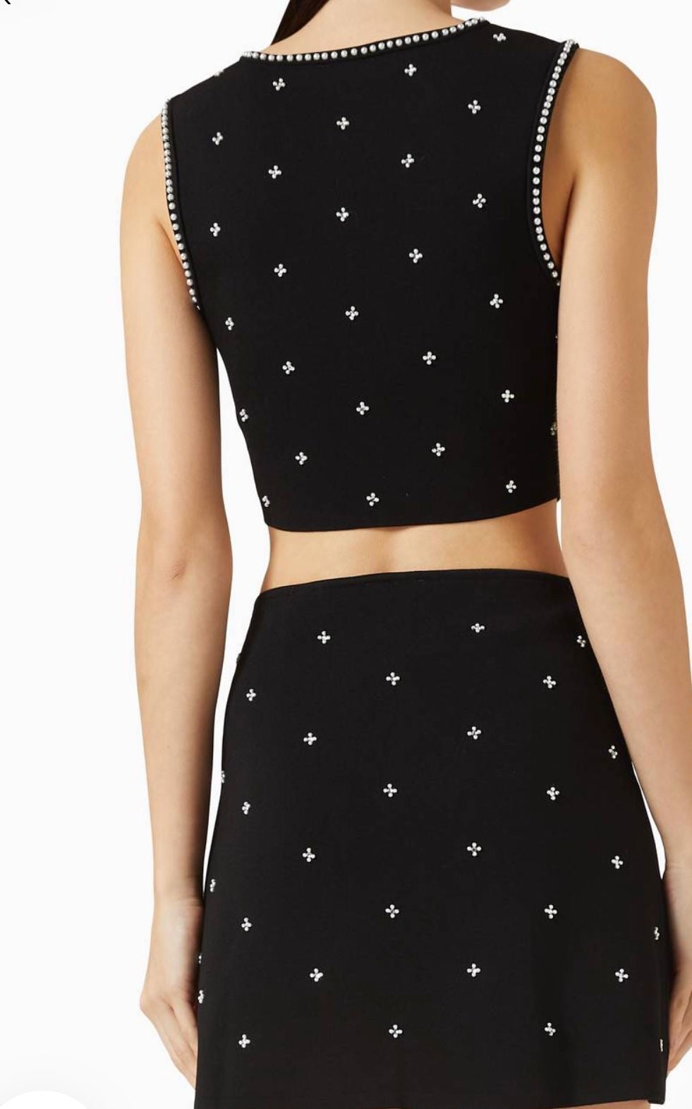 SANDRO Black Embellished Mini Skirt