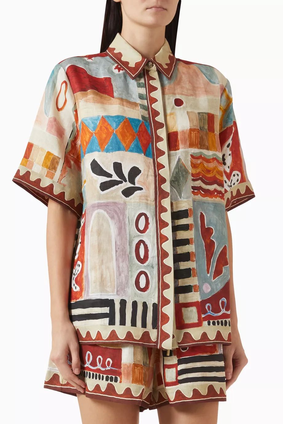 ALEMAIS Multicolour Michelle Shirt in Linen