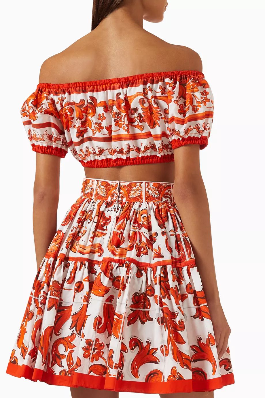Dolce & Gabbana Orange Majolica-print Raglan