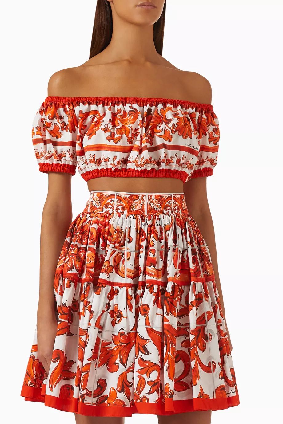 Dolce & Gabbana Orange Majolica-print Raglan