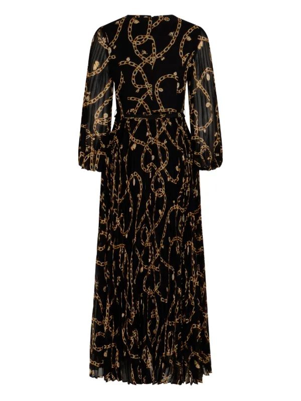 ZIMMERMANN chain-print pleated-skirt Midi Dress