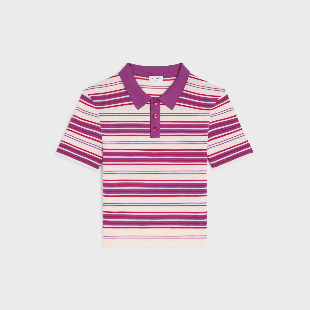 Celine POLO SWEATER IN STRIPED COTTON