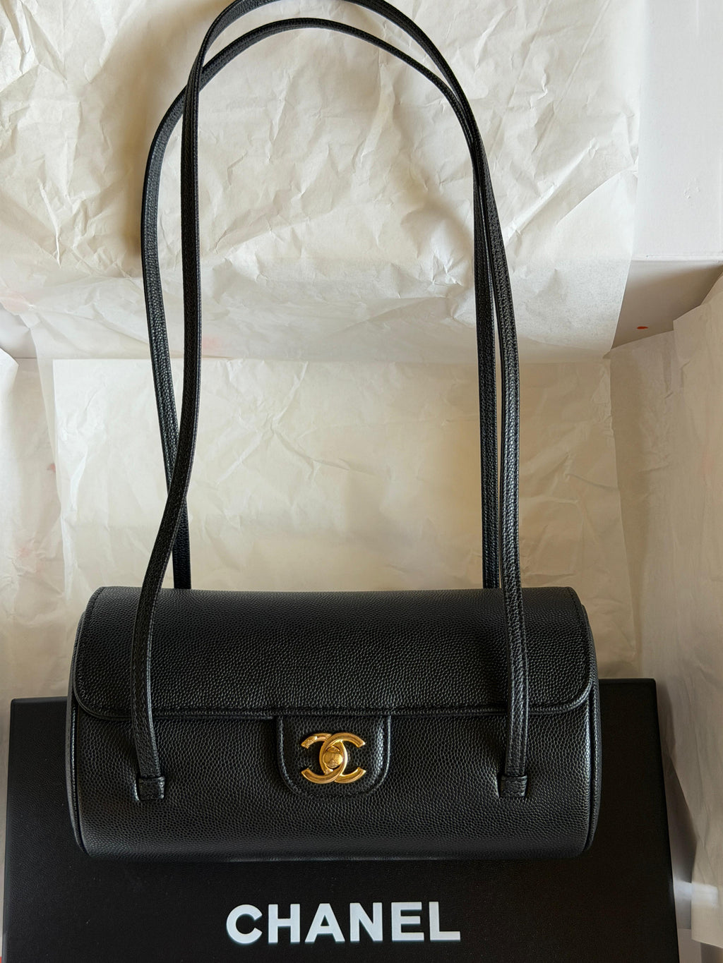 Chanel preppy Coco Small 
Bag caviar leather with gold hardware