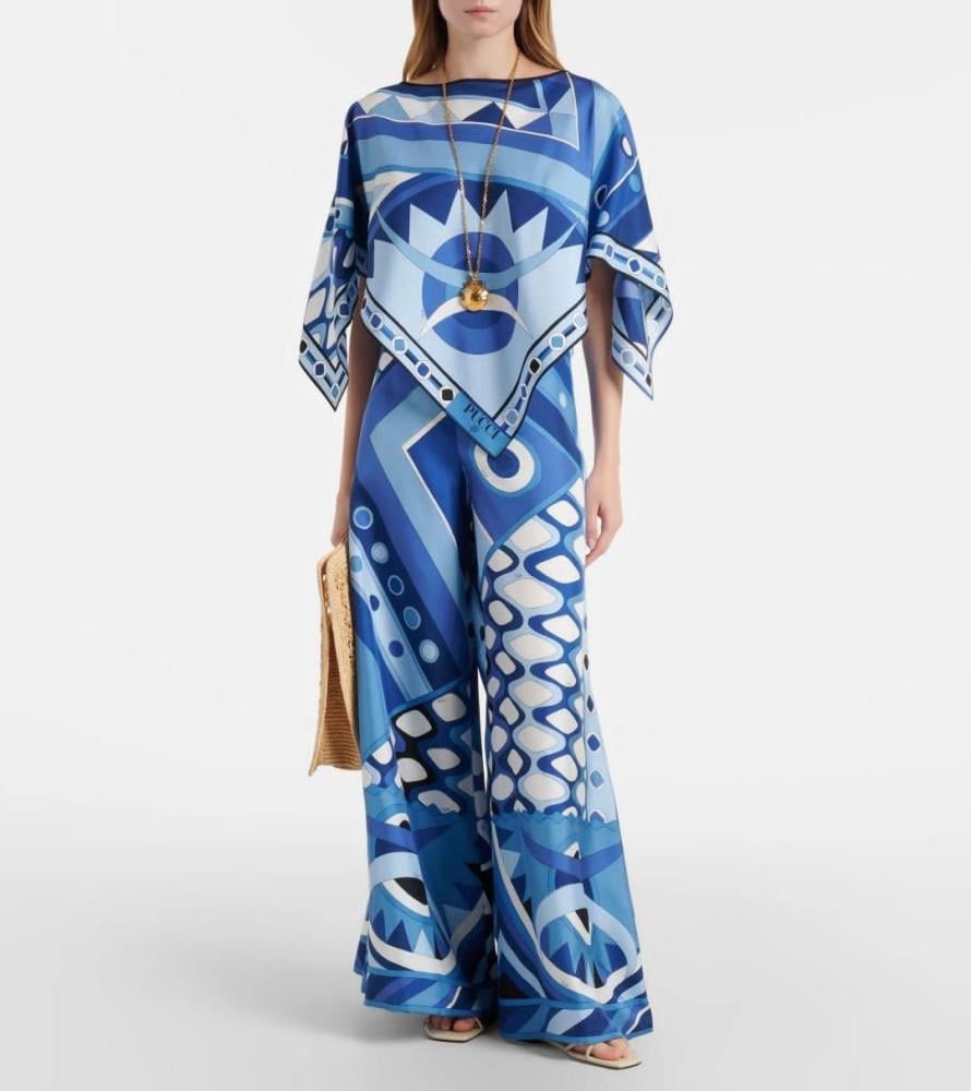 Pucci Blue Vivara-print Jumpsuit