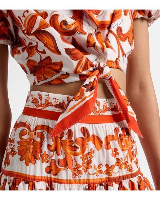 Dolce & Gabbana Orange Majolica-print Maxi