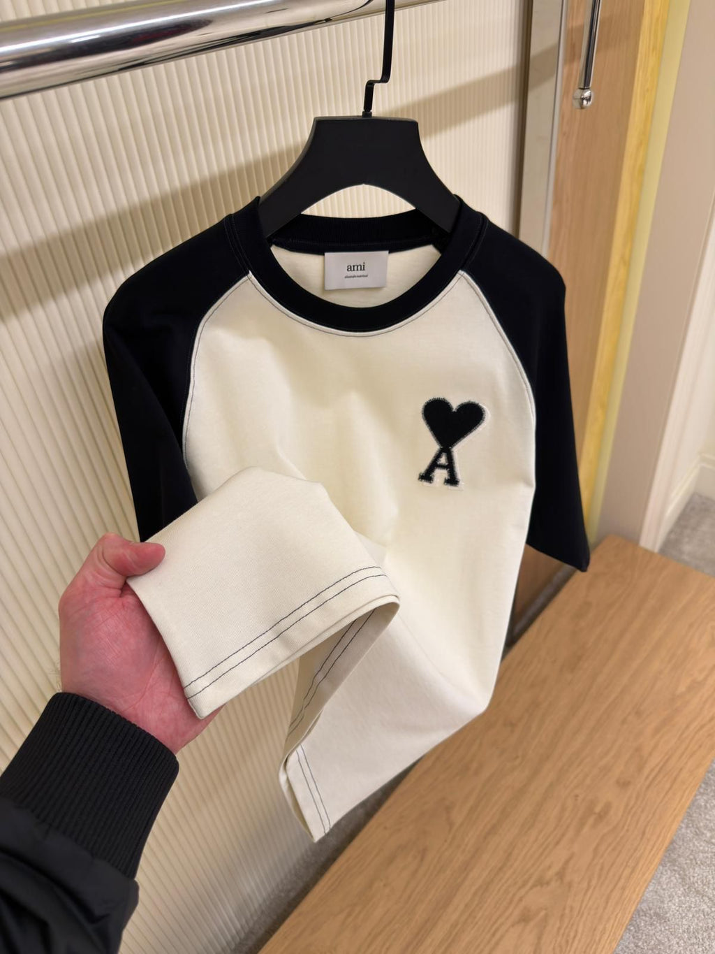 Ami Paris Cotton Two-Tone Ami De Coeur T-Shirt