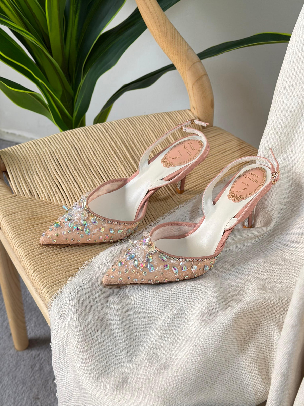 René Caovilla Cinderella Slingback Sandals