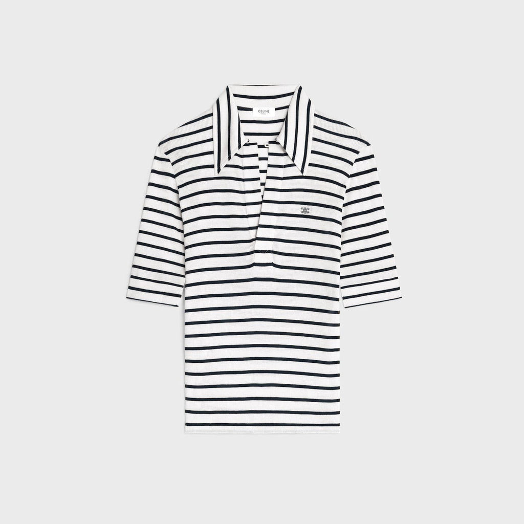 Celine polo shirt IN striped silk jersey