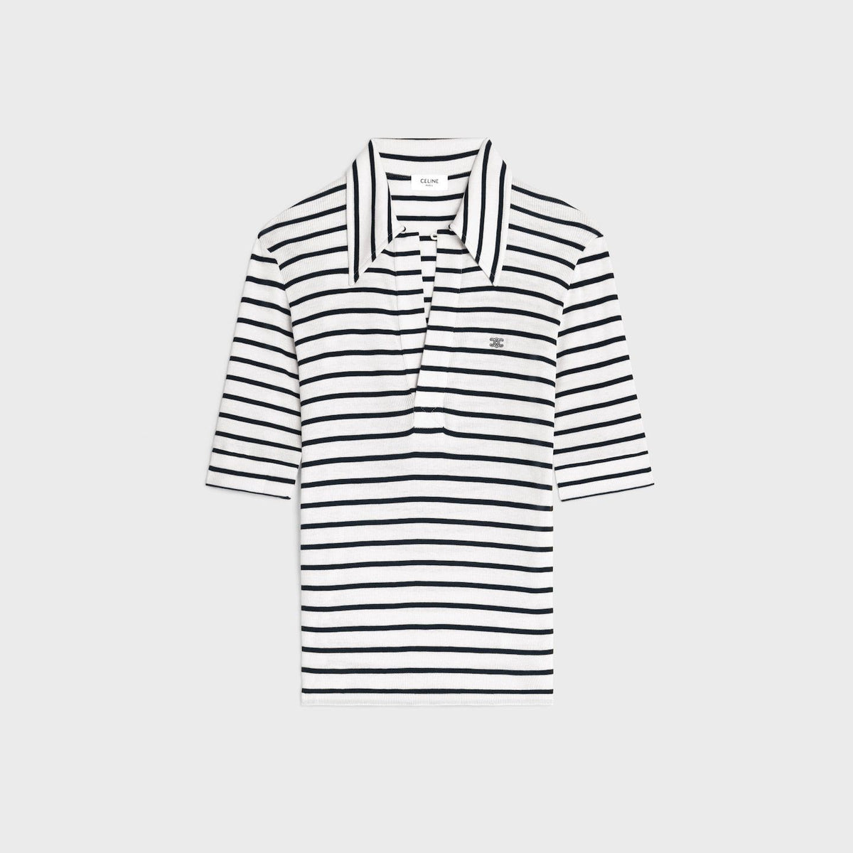 Celine polo shirt IN striped silk jersey